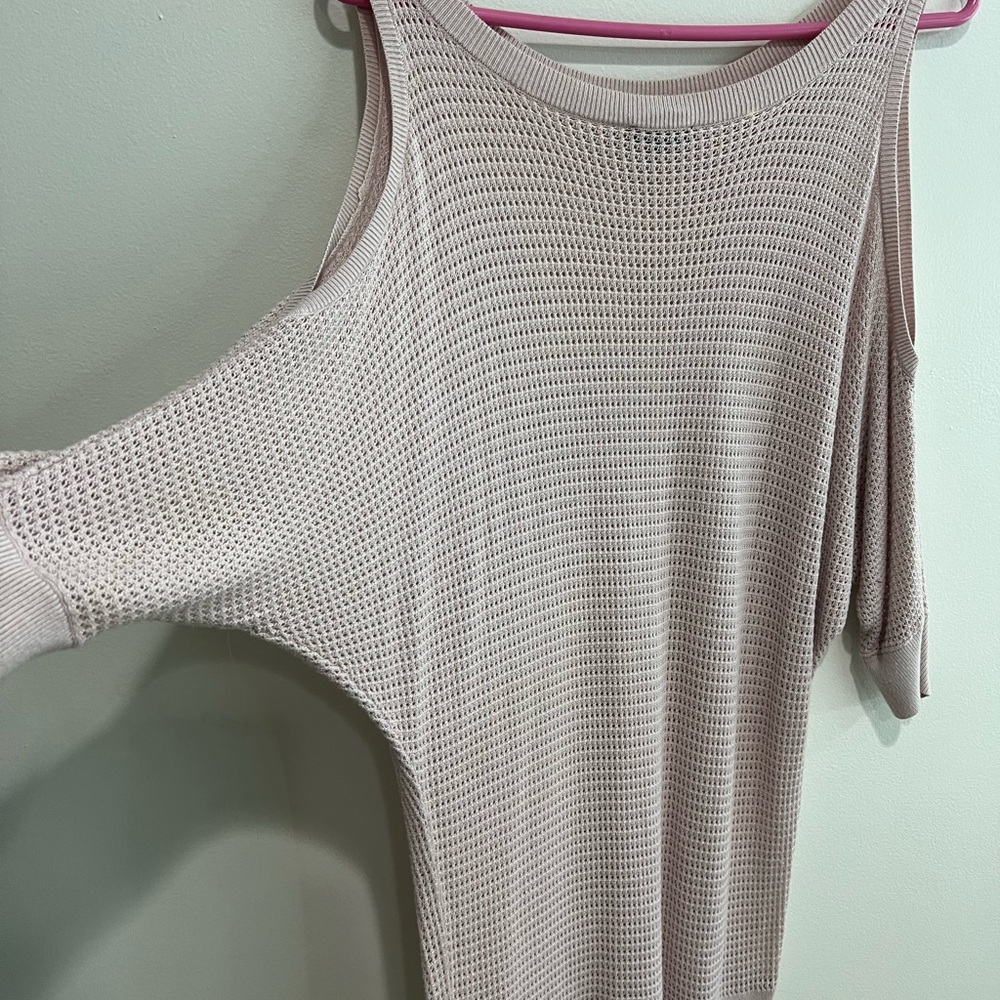 Express Cold Shoulder Sweater - Light Pink